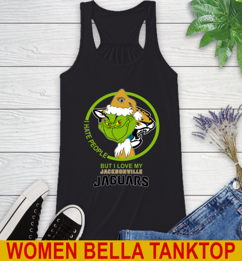 Jacksonville Jaguars NFL Christmas Grinch I Hate People But I Love My Favorite Football Team Racerback Tank 2