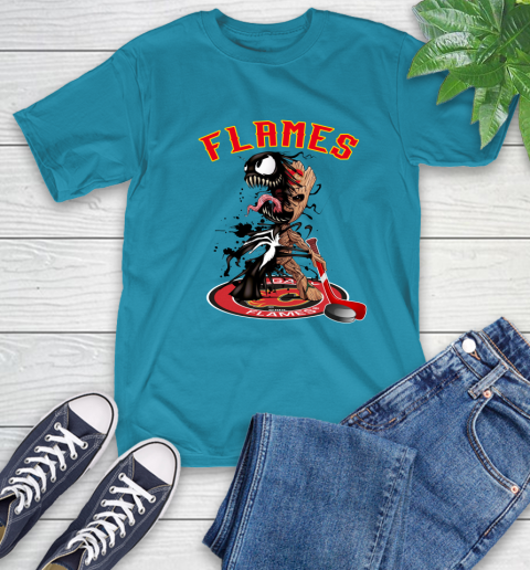 NHL Calgary Flames Hockey Venom Groot Guardians Of The Galaxy T-Shirt 8