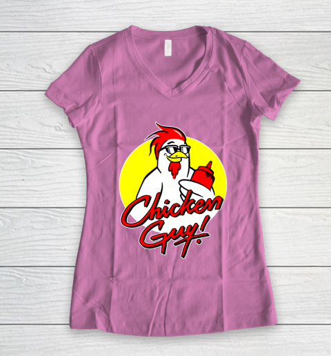 Chicken Guy Women's V-Neck T-Shirt 8