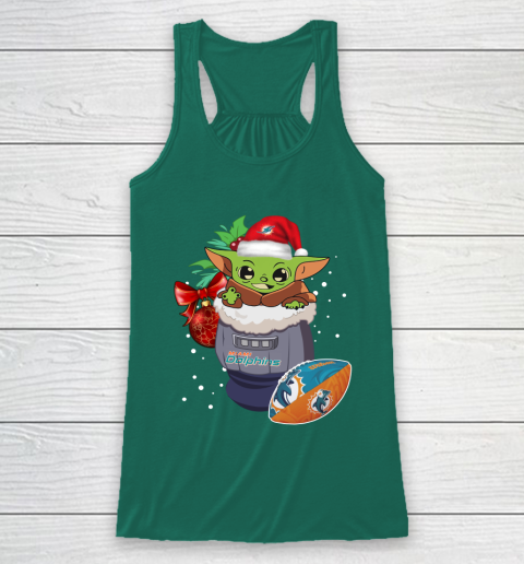 Miami Dolphins Christmas Baby Yoda Star Wars Funny Happy NFL Racerback Tank 6