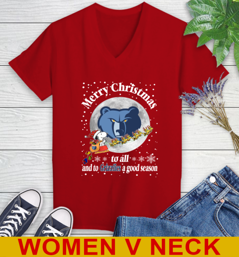 Memphis Grizzlies Merry Christmas To All And To Grizzlies A Good Season NBA Basketball Sports Women's V-Neck T-Shirt 10
