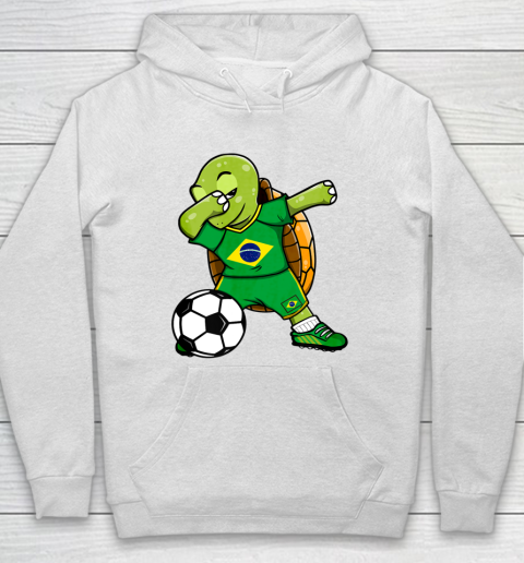 Dabbing Turtle Brazil Soccer Fans Jersey Brazilian Football Hoodie