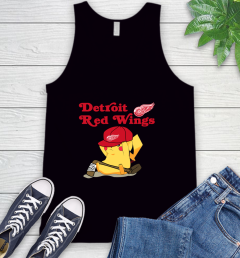 NHL Pikachu Hockey Sports Detroit Red Wings Tank Top 2