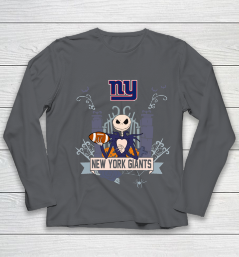 NFL New York Giants Football Jack Skellington Halloween Youth Long Sleeve 6