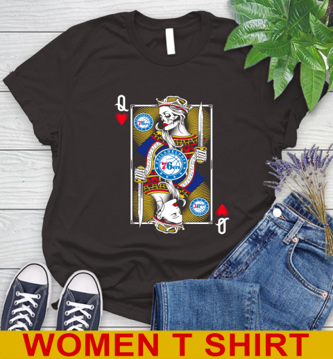 NBA Basketball Philadelphia 76ers The Queen Of Hearts Card Shirt Women's T-Shirt 9