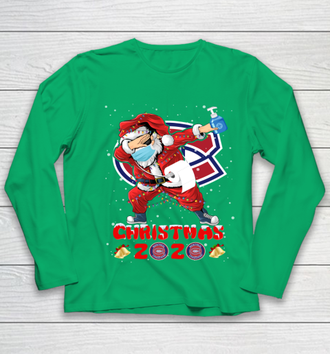 Montreal Canadiens Funny Santa Claus Dabbing Christmas 2020 NHL Youth Long Sleeve 4