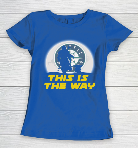 Seattle Mariners MLB Baseball Star Wars Yoda And Mandalorian This Is The Way Women's T-Shirt 8