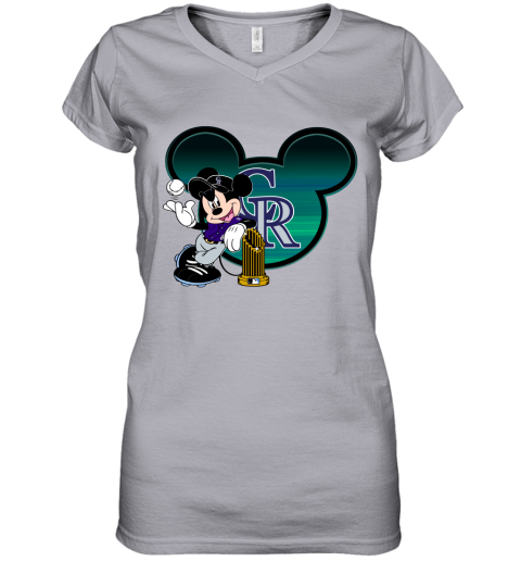 MLB Colorado Rockies The Heart Mickey Mouse Disney Baseball Women's T-Shirt  