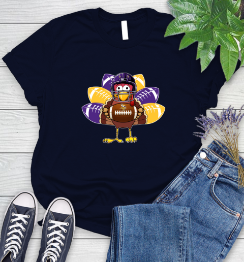 Minnesota Vikings Turkey Thanksgiving Day Women's T-Shirt 3