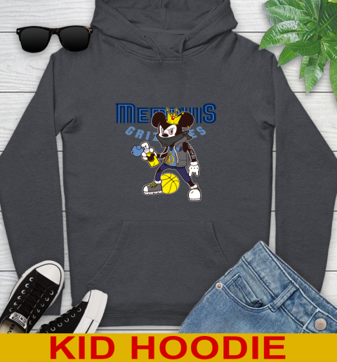 Memphis Grizzlies NBA Basketball Mickey Peace Sign Sports Youth Hoodie 9