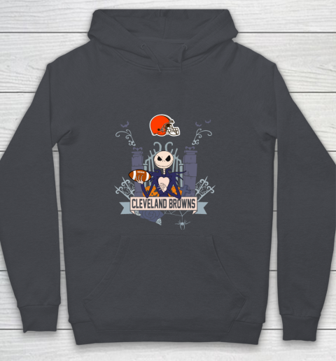 NFL Cleveland Browns Football Jack Skellington Halloween Youth Hoodie 5