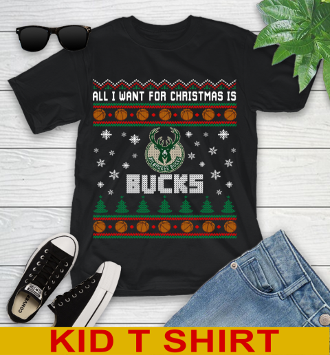 NBA All I Want For Christmas Is Milwaukee Bucks Basketball Sports 97
