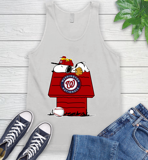 MLB Washington Nationals Snoopy Woodstock The Peanuts Movie Baseball T Shirt_000 Tank Top