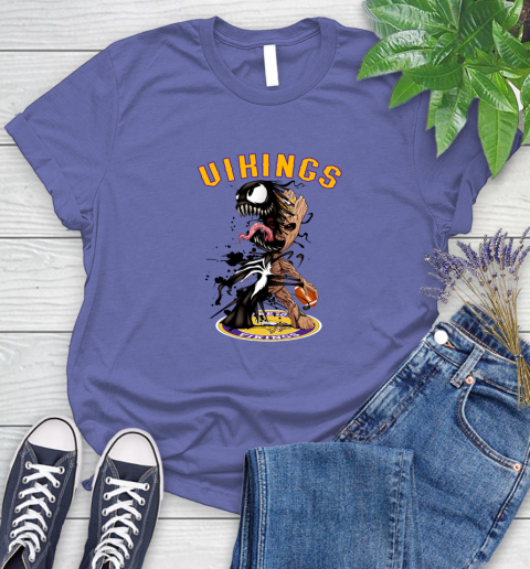 NFL Minnesota Vikings Football Venom Groot Guardians Of The Galaxy Women's T-Shirt 11