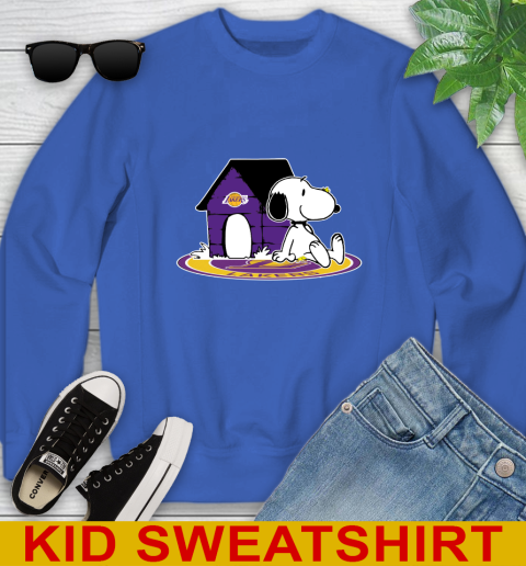 NBA Basketball Los Angeles Lakers Snoopy The Peanuts Movie Shirt Youth Sweatshirt 7