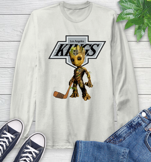 Los Angeles Kings NHL Hockey Groot Marvel Guardians Of The Galaxy Long Sleeve T-Shirt 12