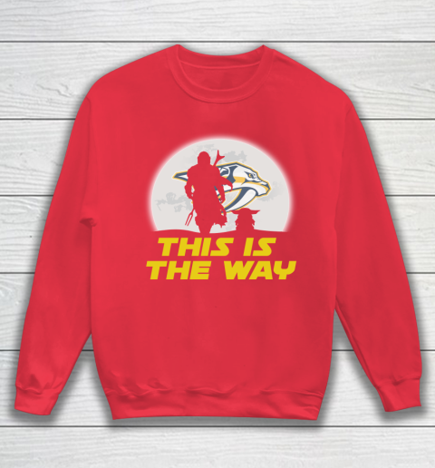Nashville Predators NHL Ice Hockey Star Wars Yoda And Mandalorian This Is The Way Sweatshirt 7