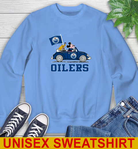 NHL Hockey Edmonton Oilers Pluto Mickey Driving Disney Shirt Sweatshirt 11