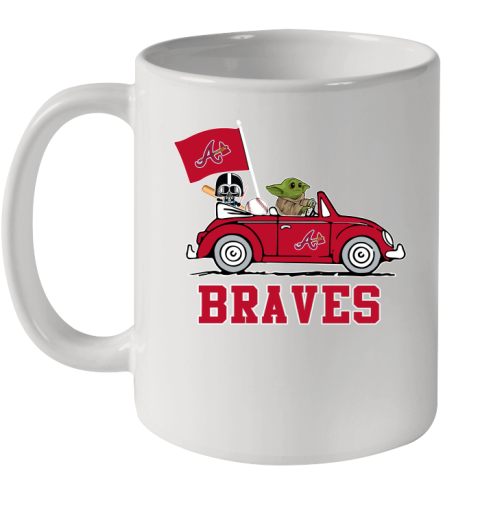 MLB Baseball Atlanta Braves Darth Vader Baby Yoda Driving Star Wars Shirt Ceramic Mug 11oz