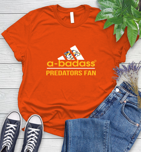 NHL A Badass Nashville Predators Fan Adidas Hockey Sports Women's T-Shirt 3