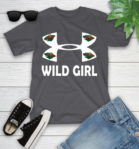 NHL Minnesota Wild Girl Under Armour Hockey Sports Youth T-Shirt 6