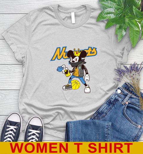 Denver Nuggets NBA Basketball Mickey Peace Sign Sports Women's T-Shirt
