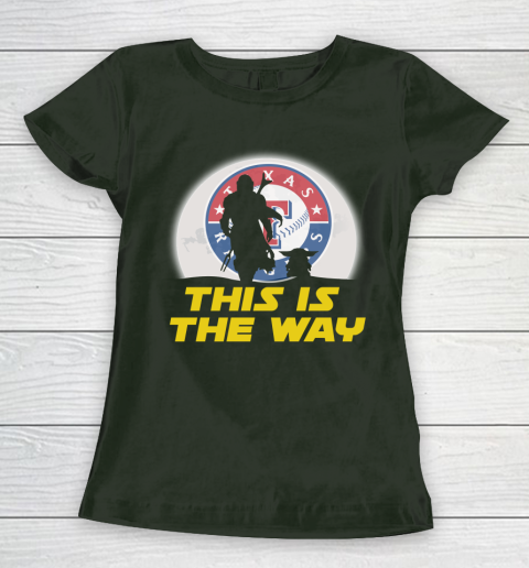 Texas Rangers MLB Baseball Star Wars Yoda And Mandalorian This Is The Way Women's T-Shirt 4