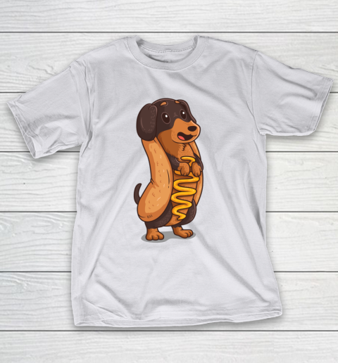 Wiener Dog Hotdog Bun Dachshund Funny Foodie Gift Hot Dog T-Shirt 9