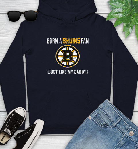 NHL Boston Bruins Hockey Loyal Fan Just Like My Daddy Shirt Youth Hoodie 3
