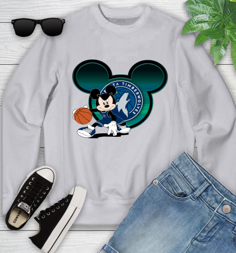 NBA Minnesota Timberwolves Mickey Mouse Disney Basketball Youth Sweatshirt 4