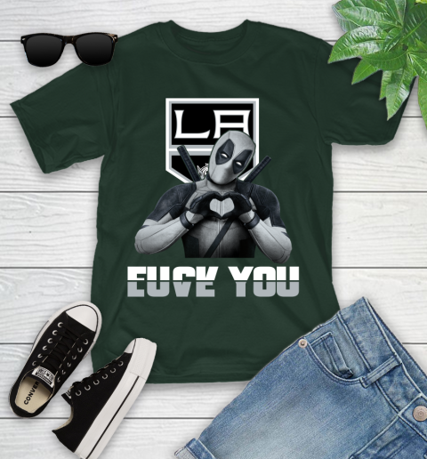 NHL Los Angeles Kings Deadpool Love You Fuck You Hockey Sports Youth T-Shirt 5