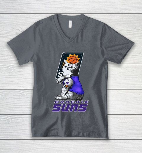 NBA Basketball My Cat Loves Phoenix Suns V-Neck T-Shirt 4