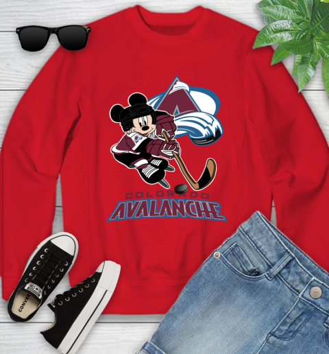 NHL Colorado Avalanche Mickey Mouse Disney Hockey T Shirt Youth Sweatshirt 9