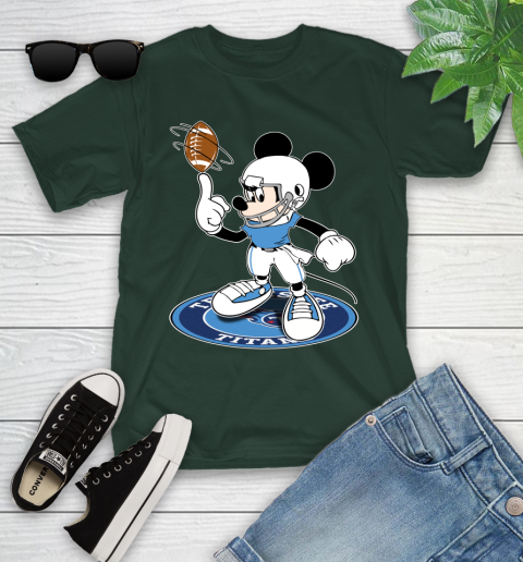 NFL Football Tennessee Titans Cheerful Mickey Disney Shirt Youth T-Shirt 5