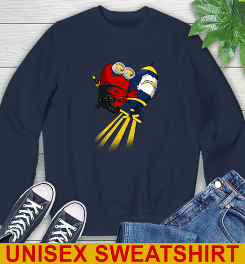 NFL Football Los Angeles Chargers Deadpool Minion Marvel Shirt Sweatshirt 2