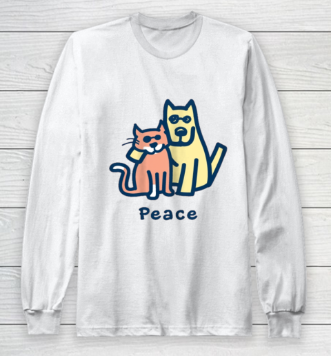 Cat Mom Dog Mom Peace Together I Love Pets Long Sleeve T-Shirt