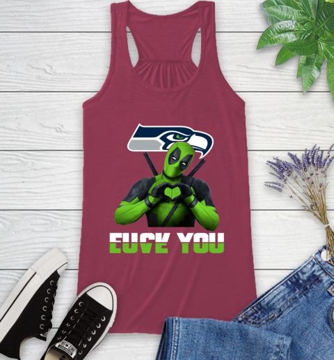 NHL Seattle Seahawks Deadpool Love You Fuck You Football Sports Racerback Tank 7