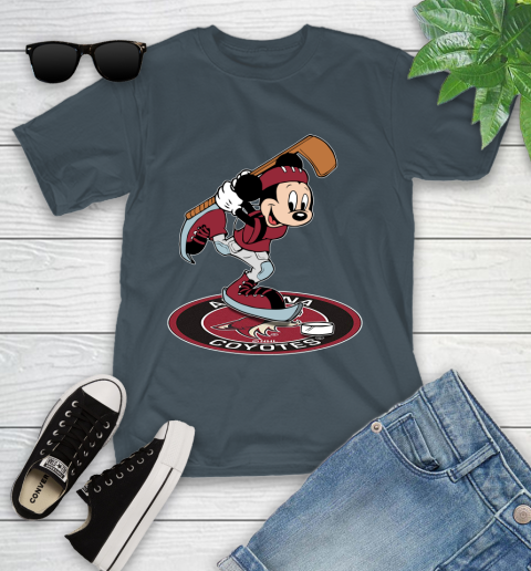 NHL Hockey Arizona Coyotes Cheerful Mickey Disney Shirt Youth T-Shirt 8