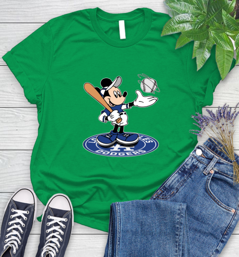 MLB Baseball Los Angeles Dodgers Cheerful Mickey Disney Shirt Women's T-Shirt 7