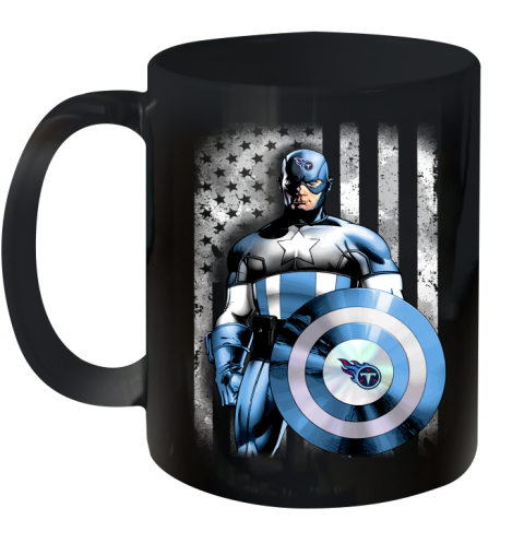 Tennessee Titans NFL Football Captain America Marvel Avengers American Flag Shirt Ceramic Mug 11oz