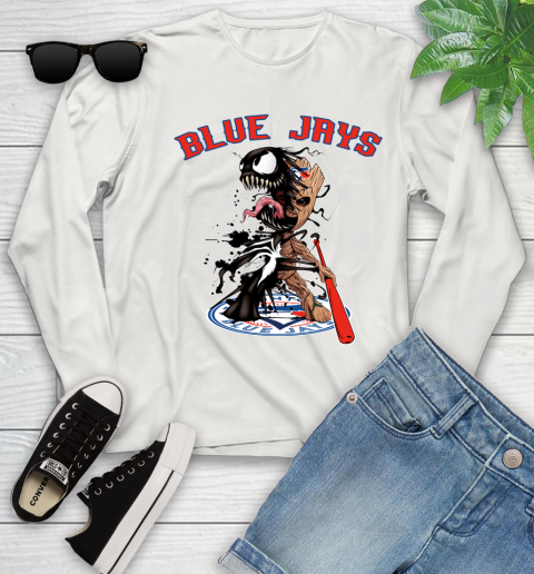 MLB Toronto Blue Jays Baseball Venom Groot Guardians Of The Galaxy Youth Long Sleeve 12