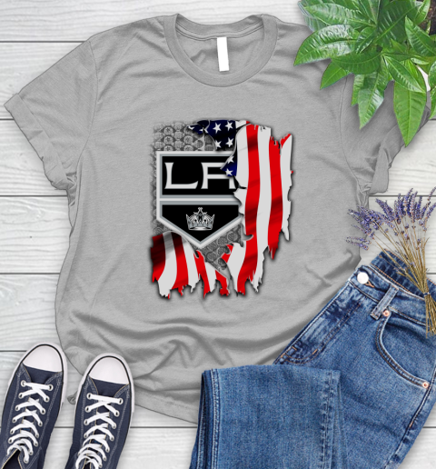 Los Angeles Kings NHL Hockey American Flag Women's T-Shirt 5
