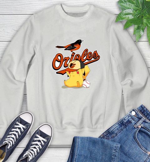 MLB Pikachu Baseball Sports Baltimore Orioles Sweatshirt 5