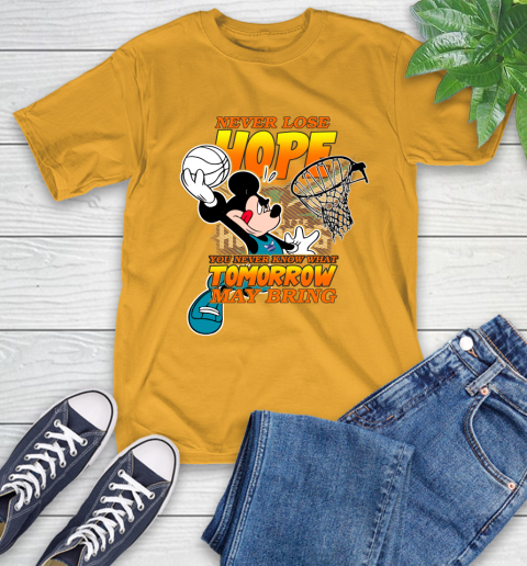 Charlotte Hornets NBA Basketball Mickey Disney Never Lose Hope T-Shirt 2
