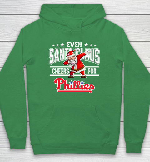 Philadelphia Phillies Even Santa Claus Cheers For Christmas MLB Hoodie 5