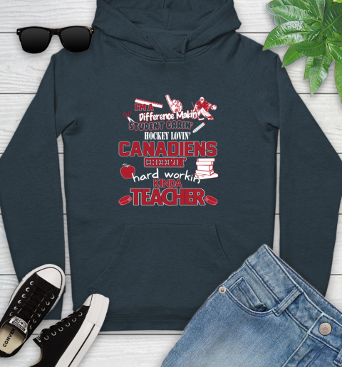Montreal Canadiens NHL I'm A Difference Making Student Caring Hockey Loving Kinda Teacher Youth Hoodie 10