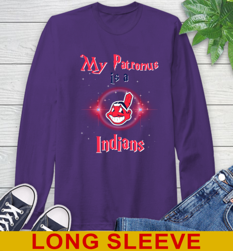 MLB Baseball Harry Potter My Patronus Is A Cleveland Indians Long Sleeve T-Shirt 5