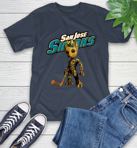San Jose Sharks NHL Hockey Groot Marvel Guardians Of The Galaxy T-Shirt 4