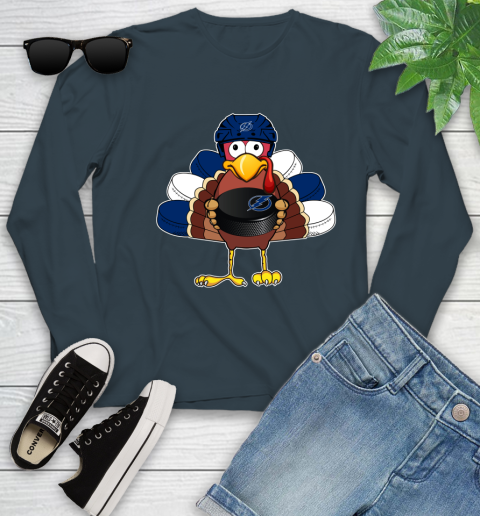 Tampa Bay Lightning Turkey Thanksgiving Day Youth Long Sleeve 8