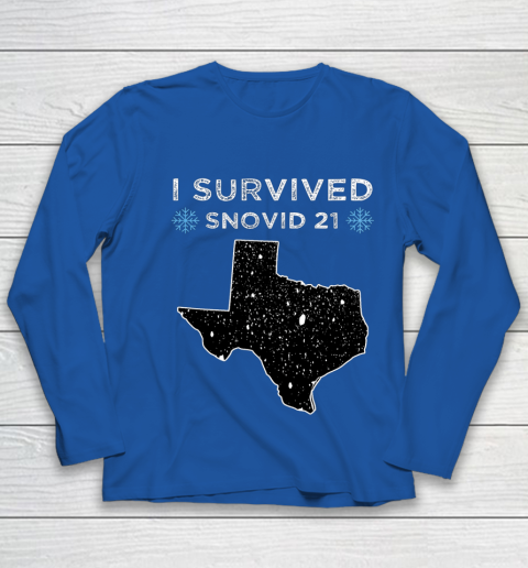I Survived Winter Snow Storm 2021 Icy Freezing Weather Youth Long Sleeve 7